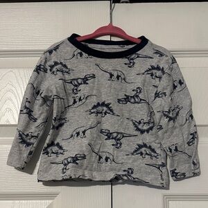 Gray Dinosaur Print Kids Shirt